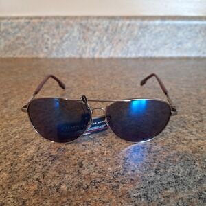 Foster Grant Chaps Flag (AVIATOR STYLE) SUNGLASSES CH04 BRUSHED NICKLE FREE CASE